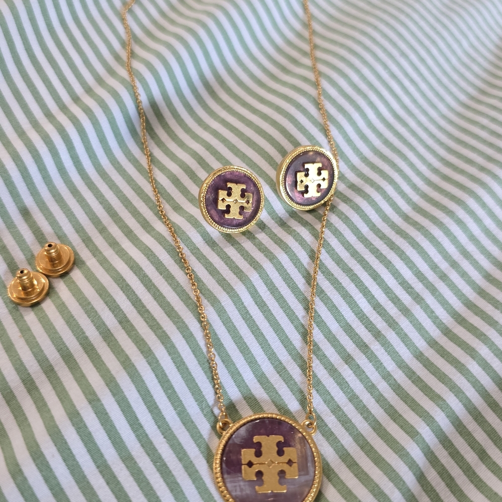 Tory Burch Gold and Purple Jewelry Set